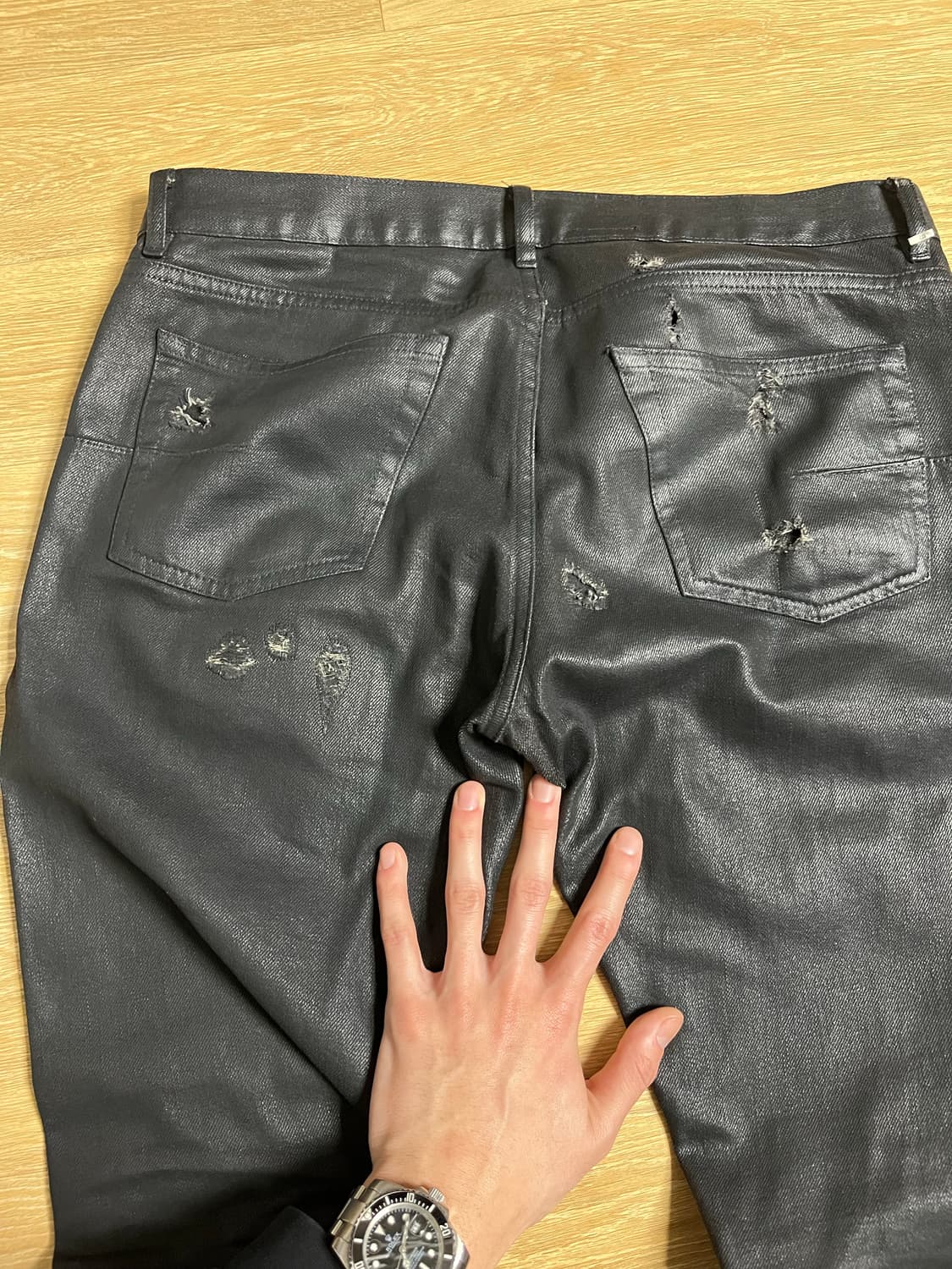 [31] 디올옴므 04ss strip 디스트로이드 왁스 코팅진 상품이미지7