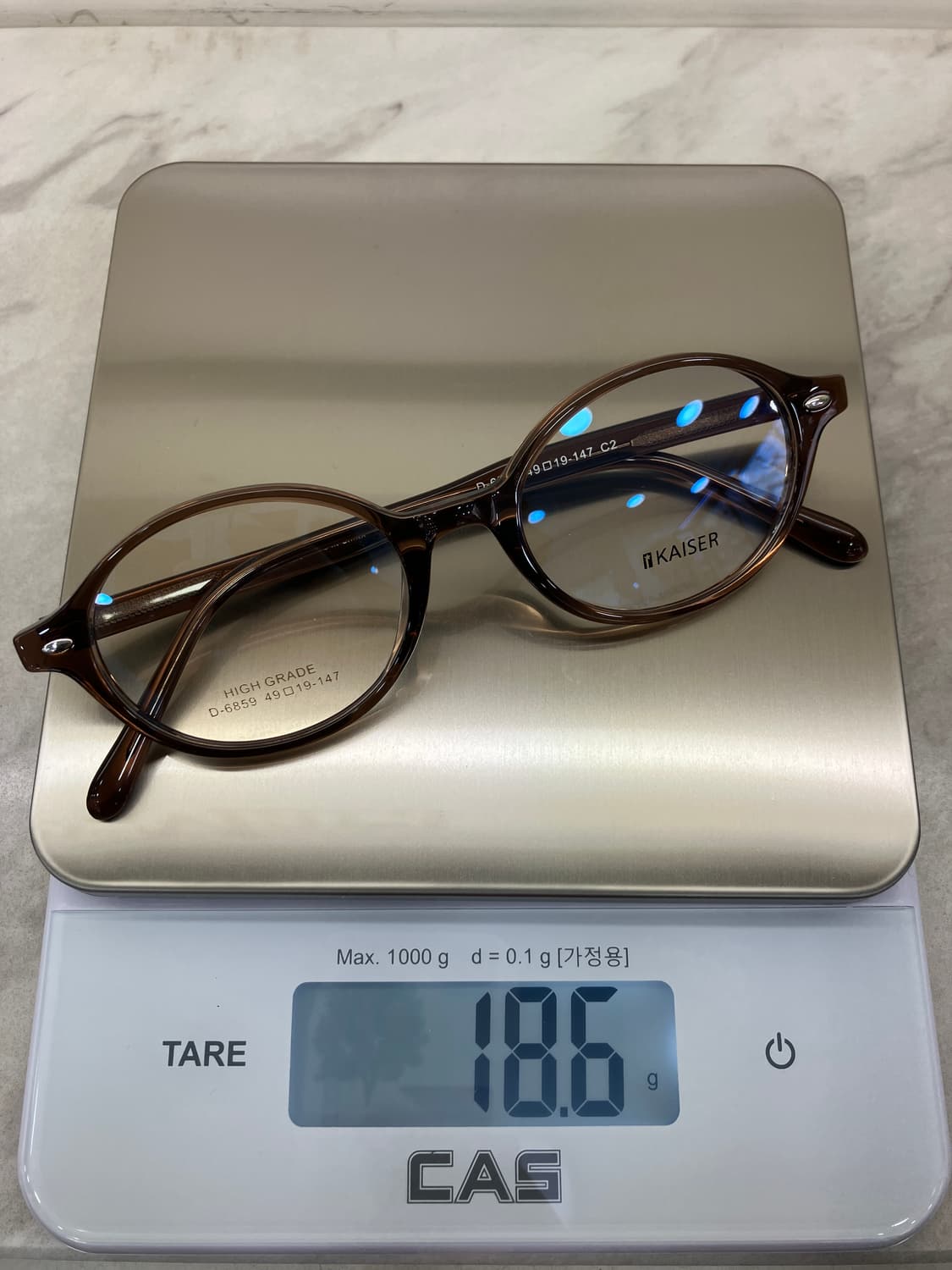 B75 KS 브라운 오벌 슬림 뿔테 안경6859 상품이미지8