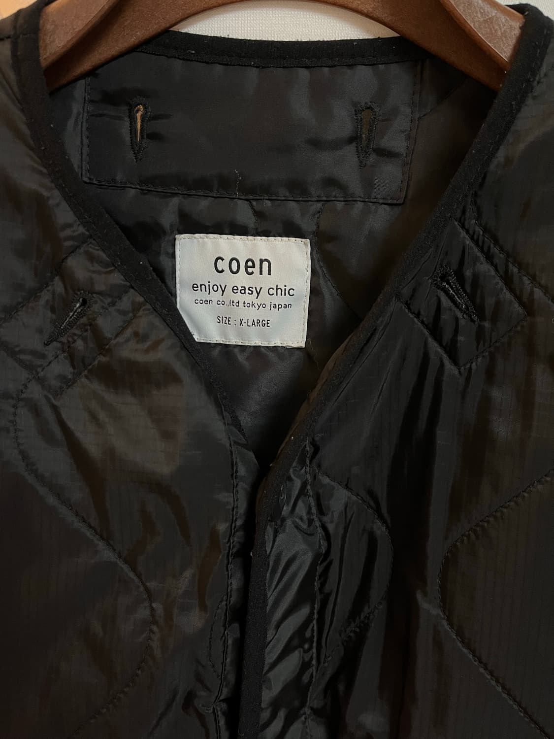 coen 퀼팅 라이너 블랙 XL 상품이미지2