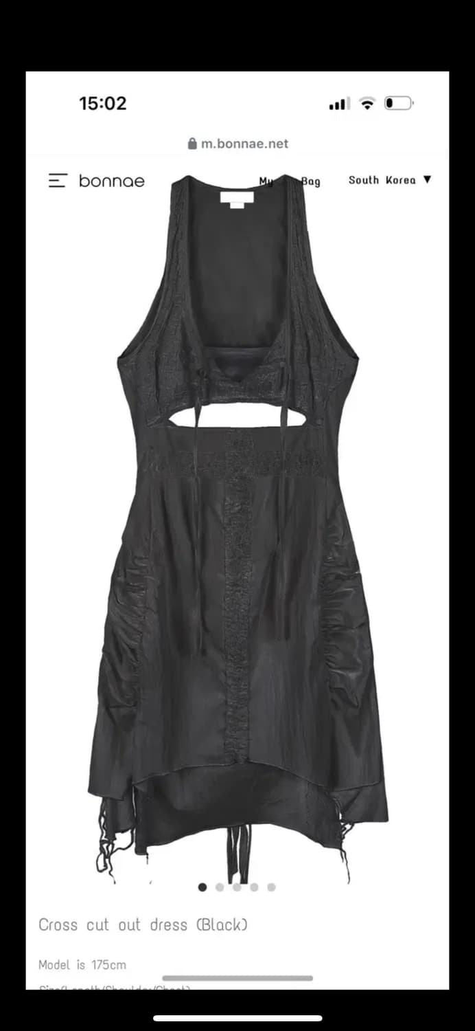 1size) 본네 컷아웃 홀 원피스 블랙 상품이미지2