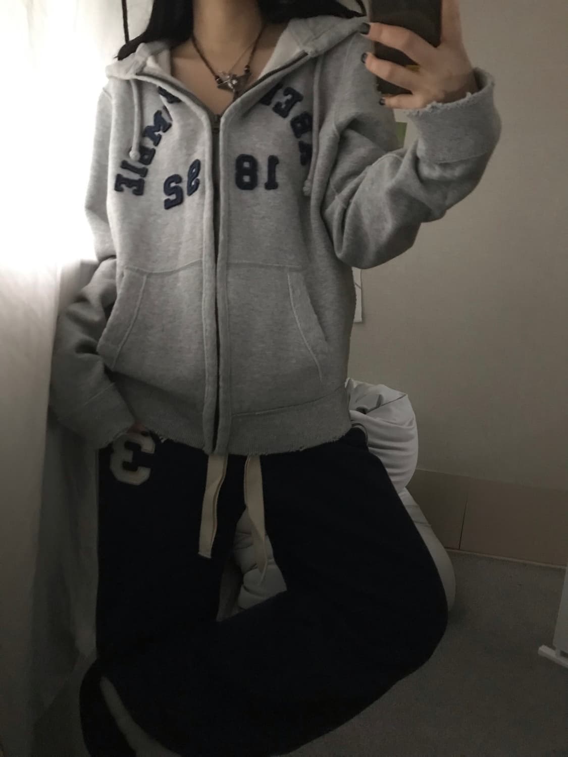 아베크롬비 그레이 네이비 후드집업 상품이미지1