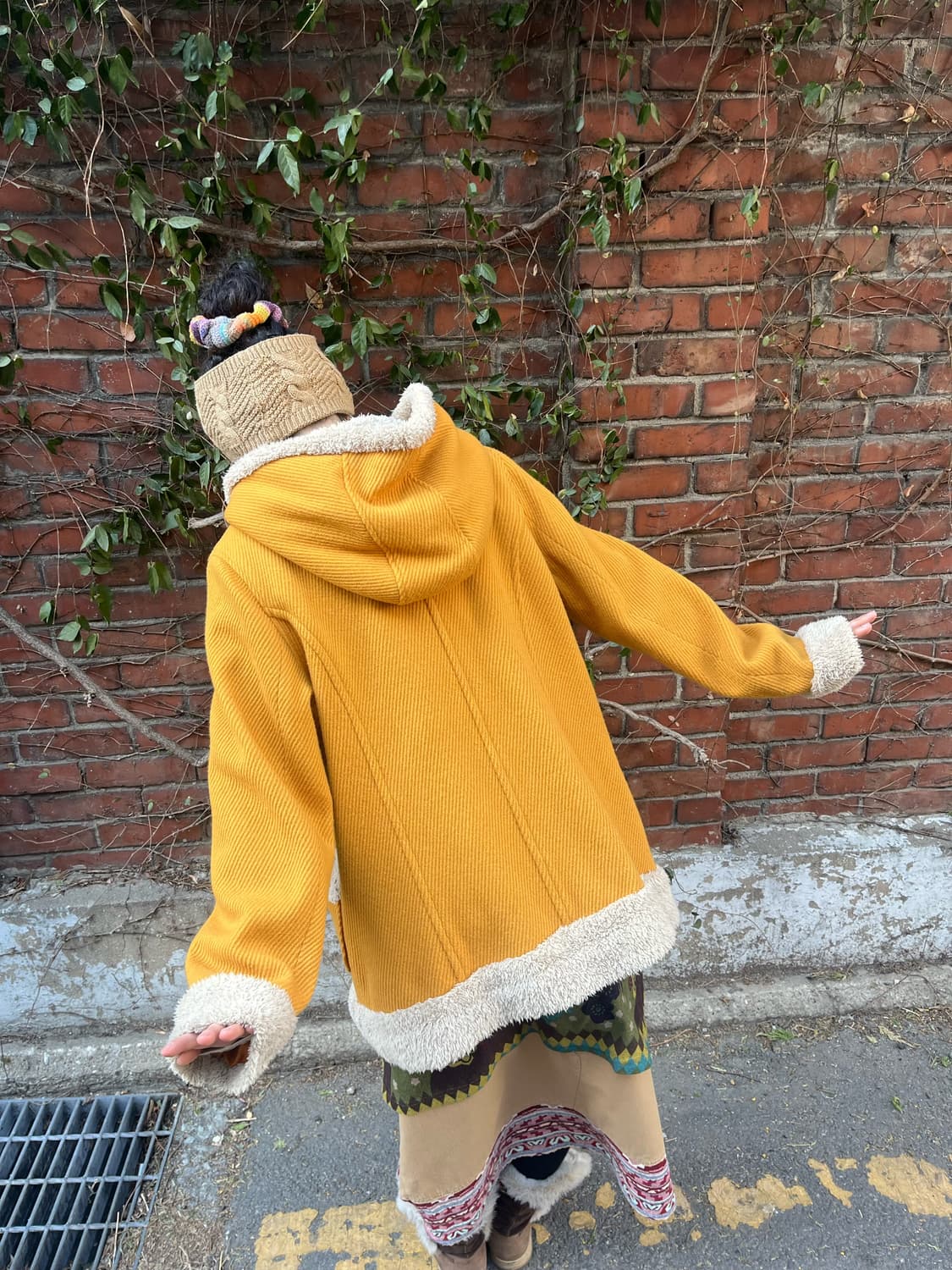 일본무드 더플 후드 코트 상품이미지7