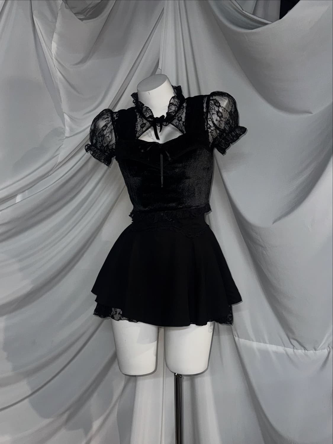 세라깔 블랙 고스고딕 아일렛 코디세트  상품이미지5