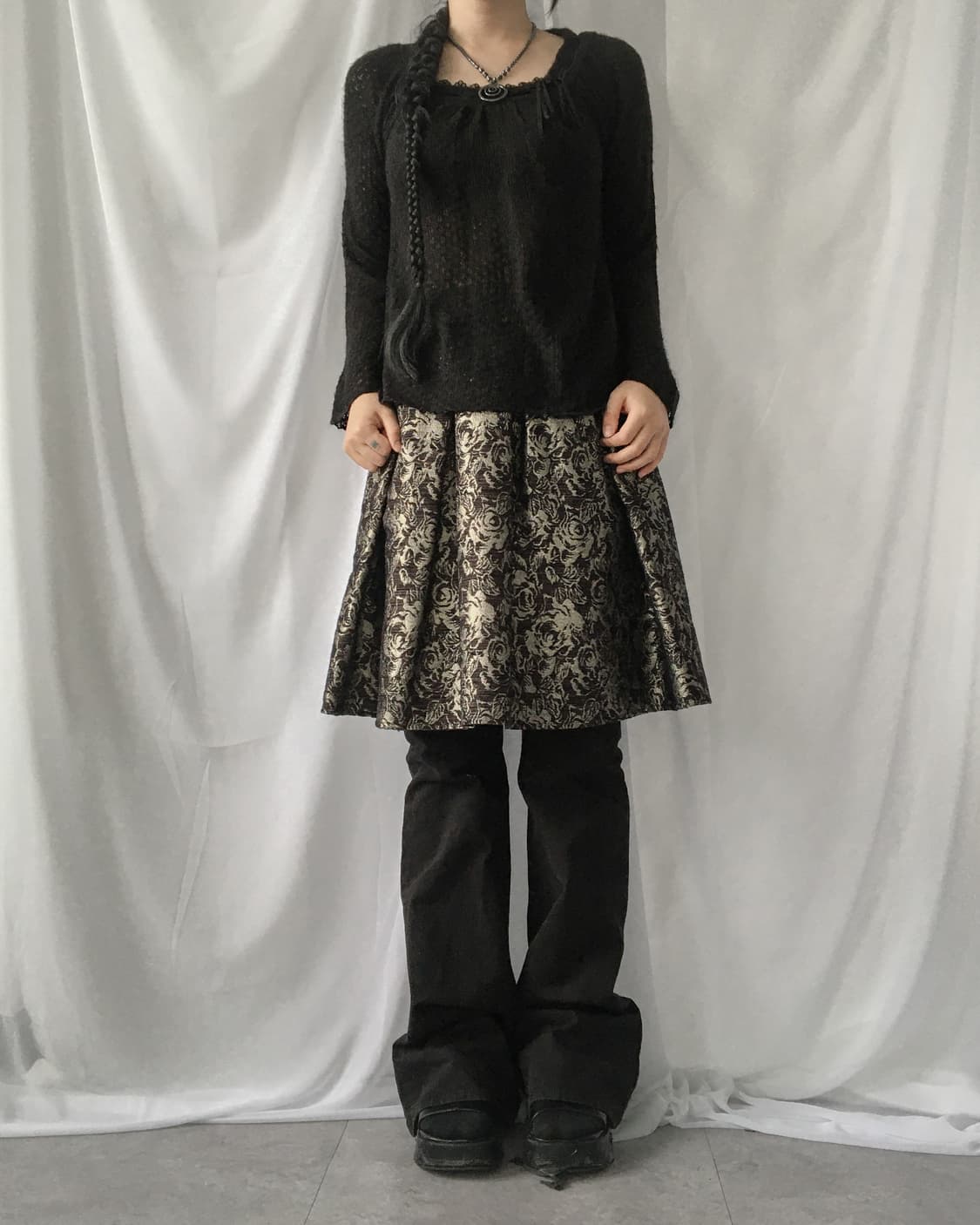 Ribbon point woolen knit 상품이미지1
