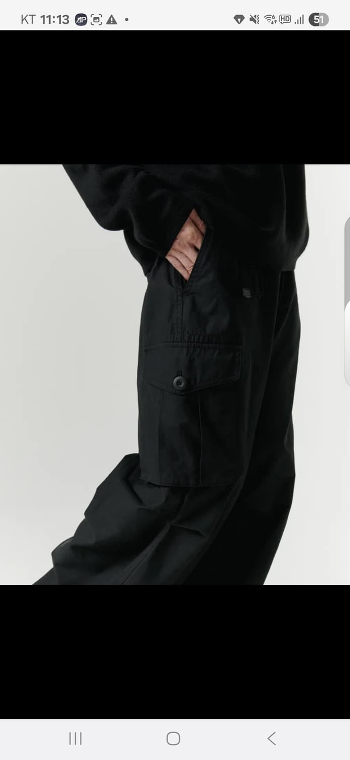 무탠다드 시티 레저 와이드 벨티드 카고 팬츠 [블랙]
 상품이미지4