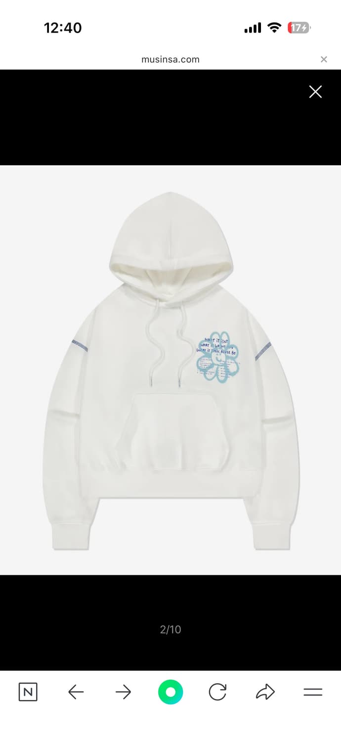 와키윌리 우먼스 플로리 그래픽 크롭 후드 화이트   상품이미지1