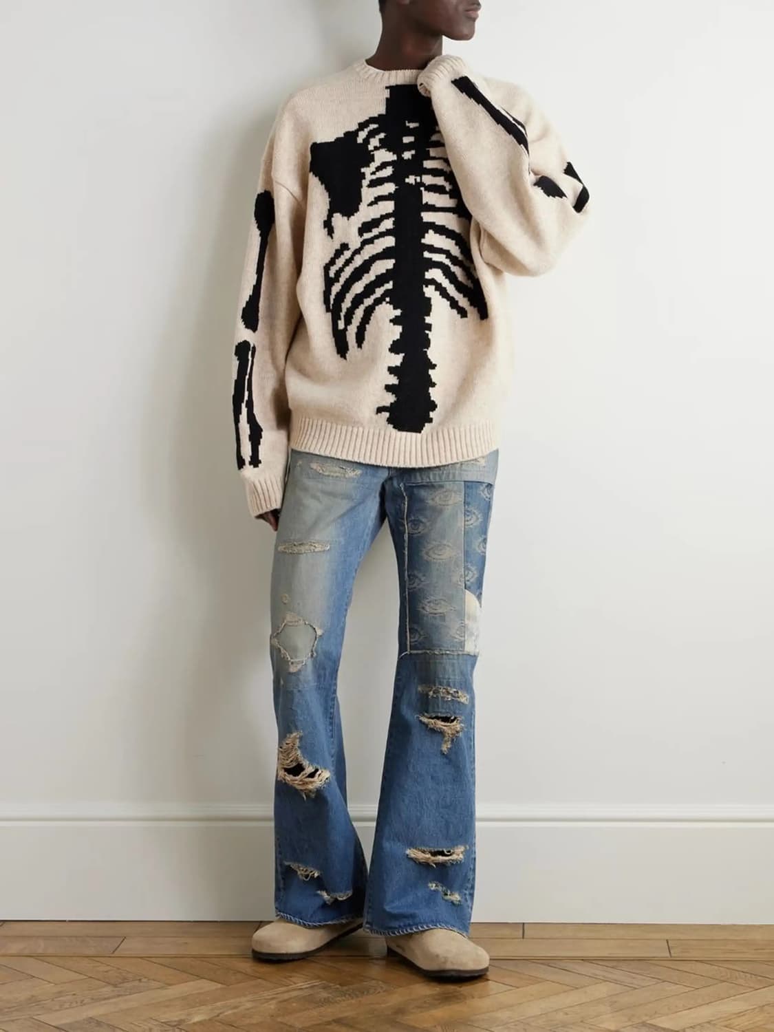 캐피탈 아이즈 블루 플레어 디스트레스 데님 진 상품이미지4