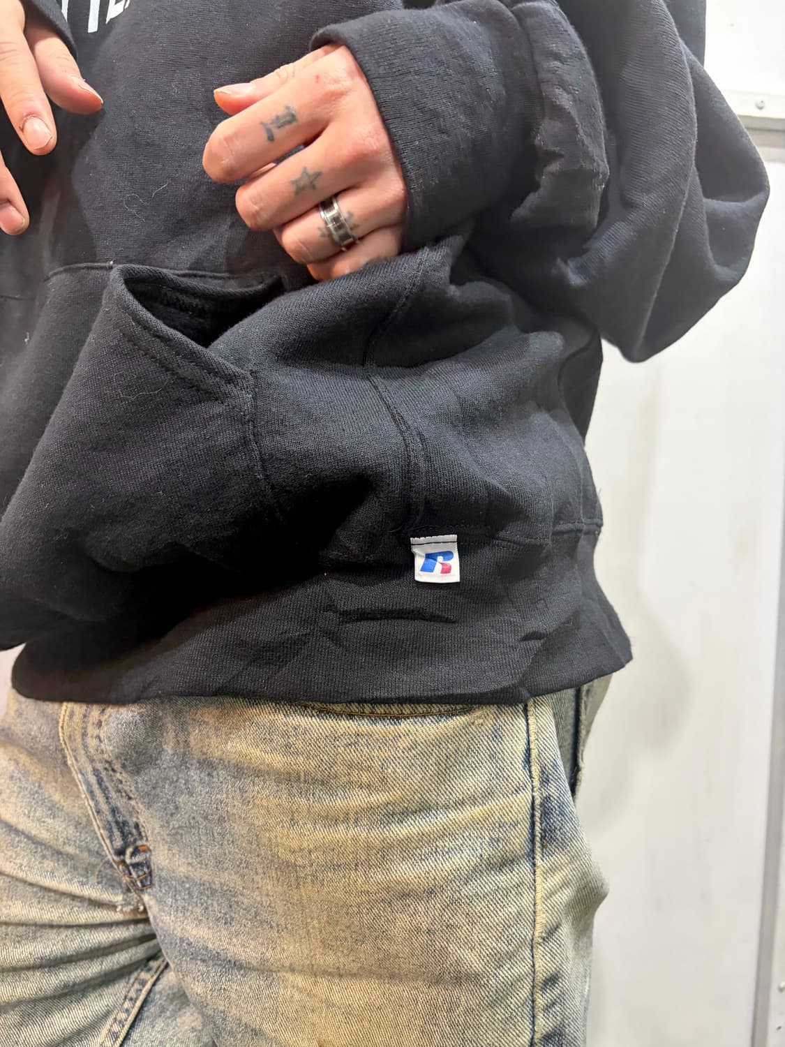 90s RUSSELL black hoodie  상품이미지3