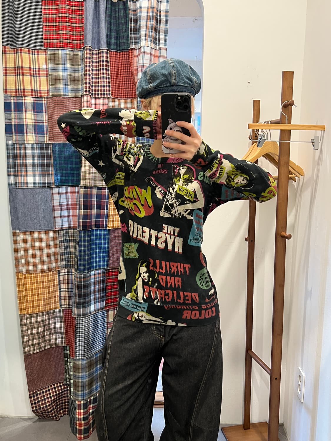 히스테릭글래머 블랙 패치 롱슬리브 상품이미지1