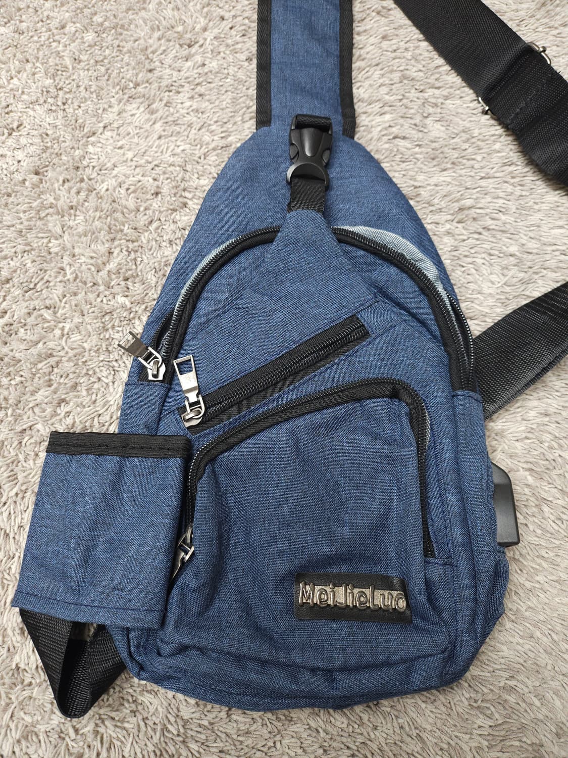 Meijieluo 블루 데님 슬링백 새제품 상품이미지3
