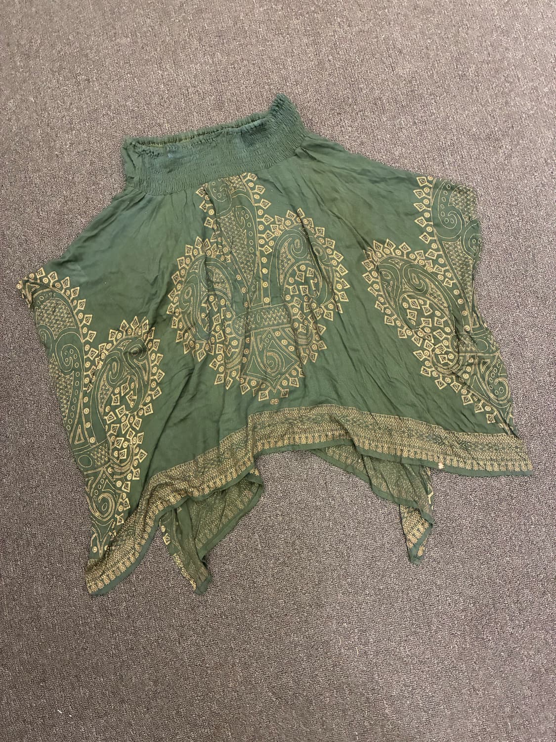 OS)Japanese vintage 여성 에스닉 언밸런스 미디 스커트 상품이미지6