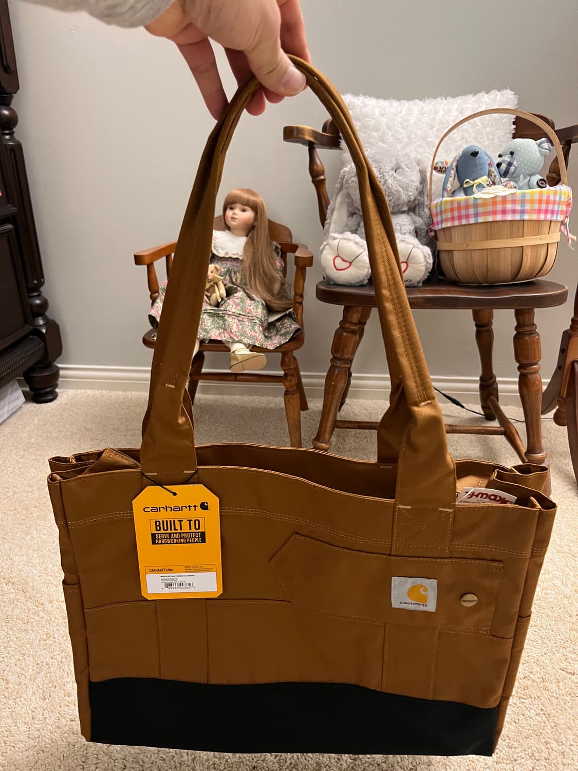 [정품/새상품] 칼하트 레거시 호라이즌탈 지퍼 토트백 - 브라운 상품이미지4