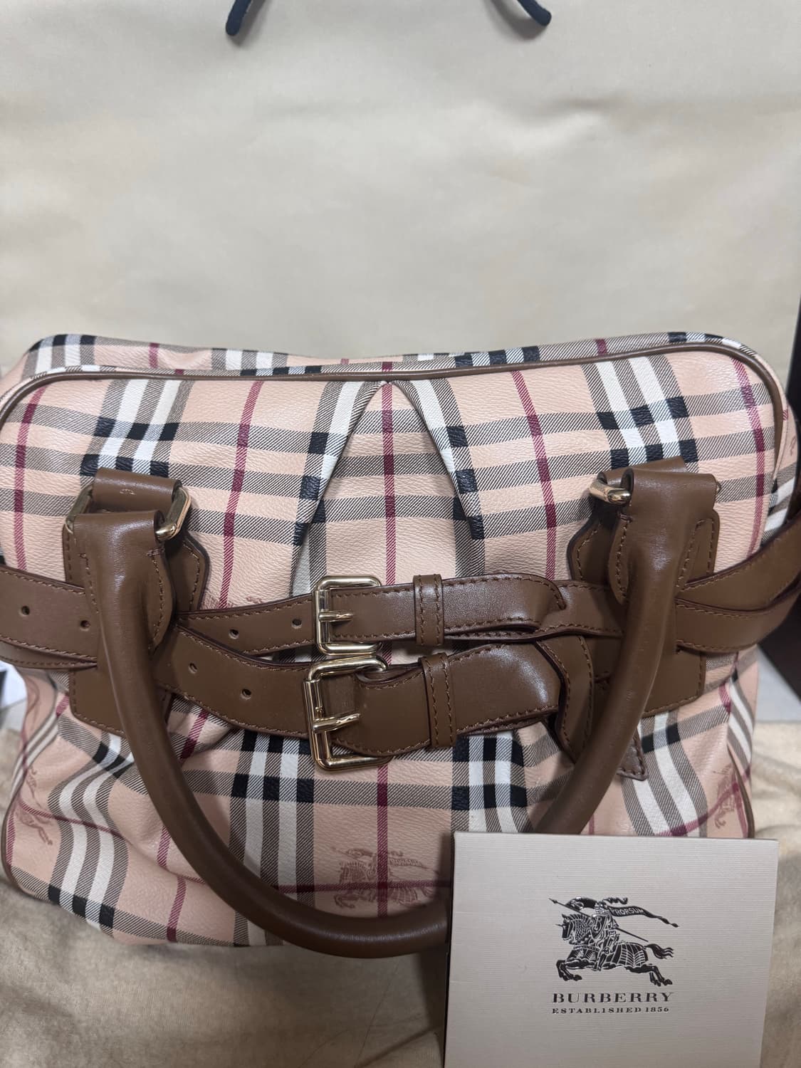 버버리 이중 버클 pvc 가방 상품이미지1