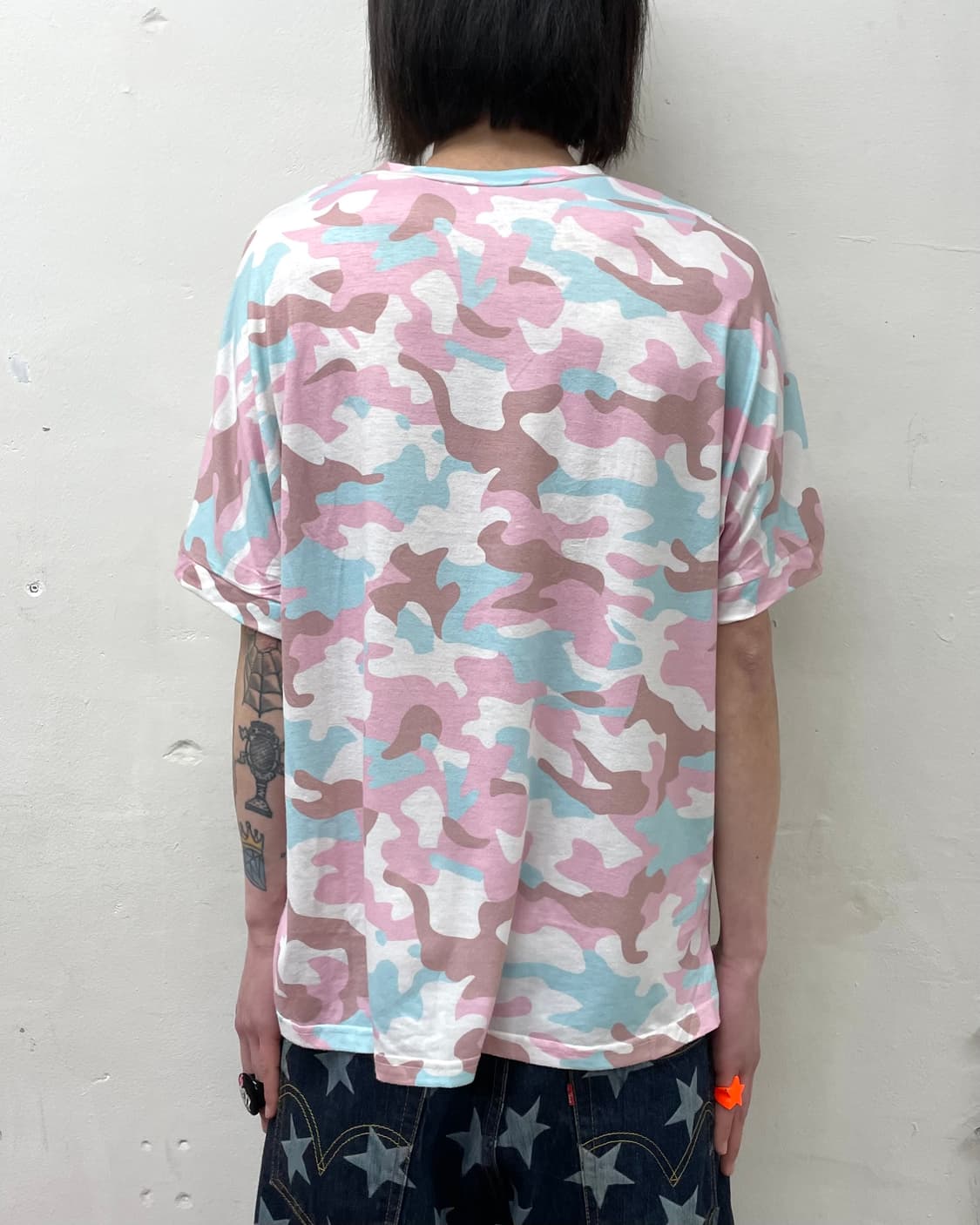  Pink camouflage V-neck T-shirt  상품이미지2