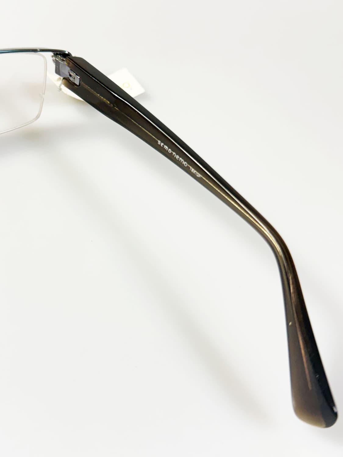 SEMONEMO 건메탈 반무테 스퀘어 빈티지 안경 상품이미지6
