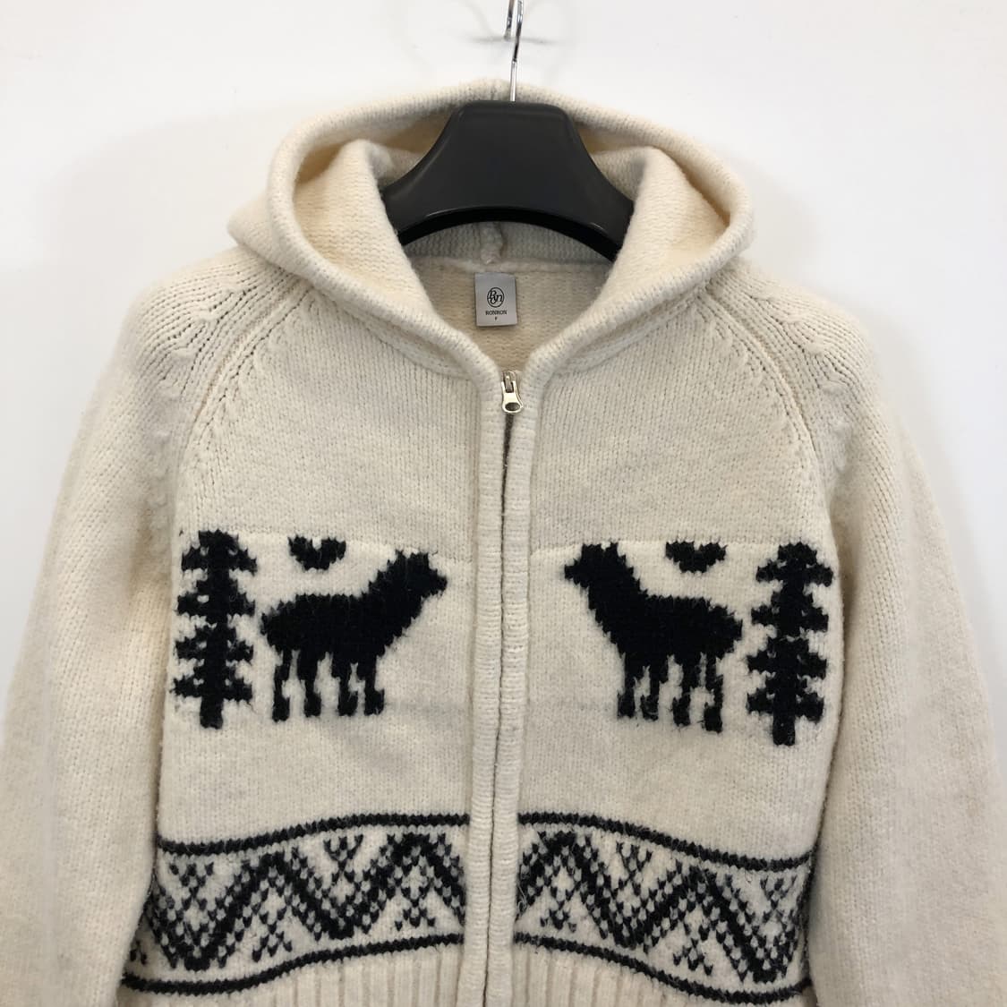 RONRON 론론 자카드 니트후드집업 FREE  상품이미지2