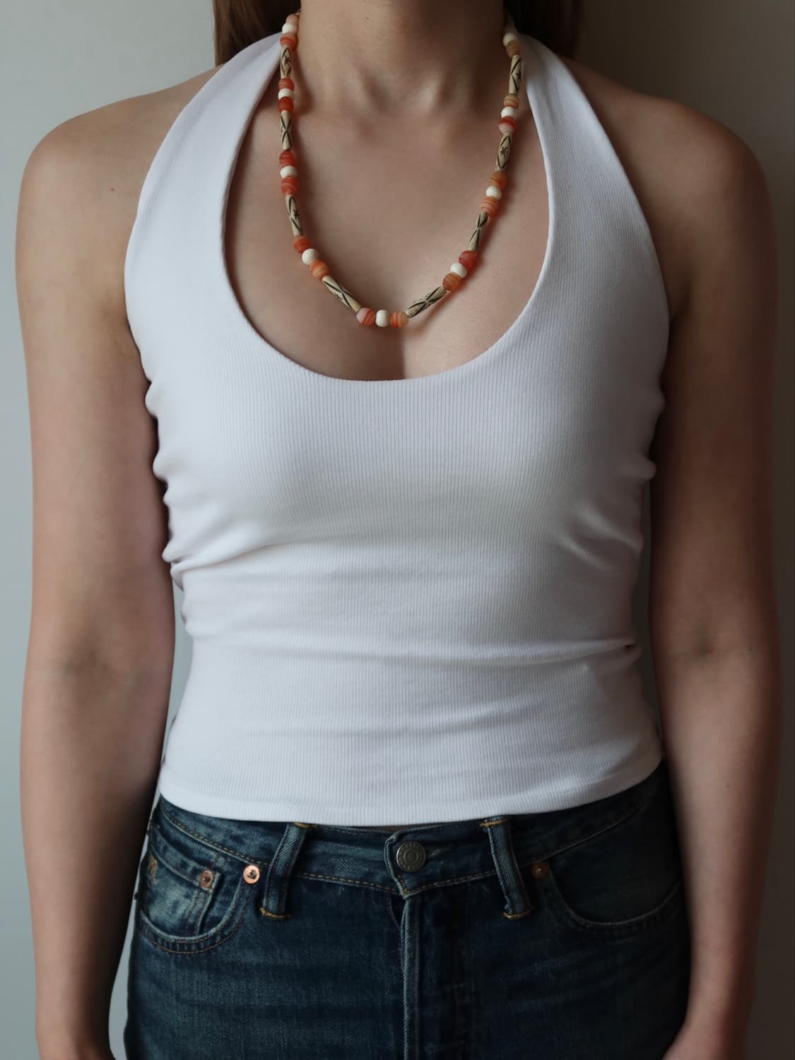 coral pattern bead necklace 상품이미지2
