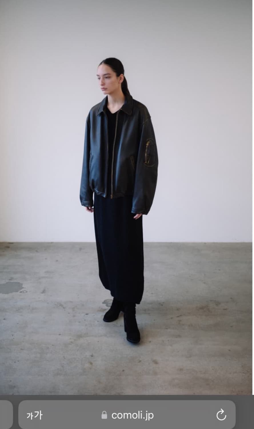 코모리 레더 집 블루종 상품이미지3