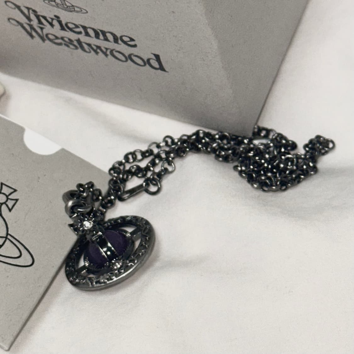 희귀 ♡ 비비안웨스트우드 건메탈 타이니 고딕 ORB 목걸이 상품이미지1