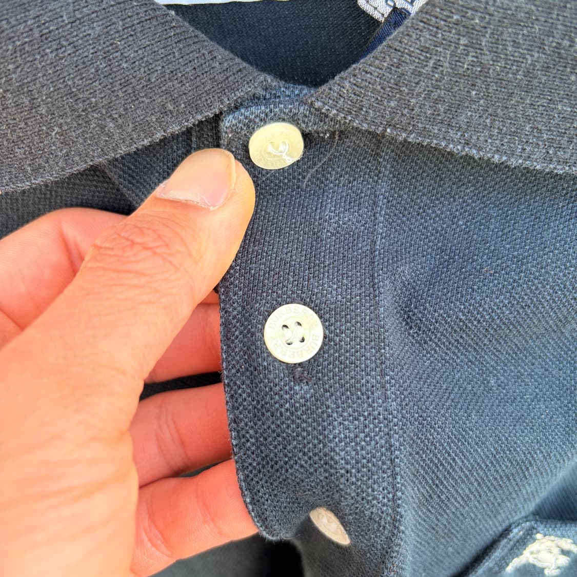 버버리 블루라벨 원포켓 기마병자수 PK카라 롱슬리브(L) 상품이미지6