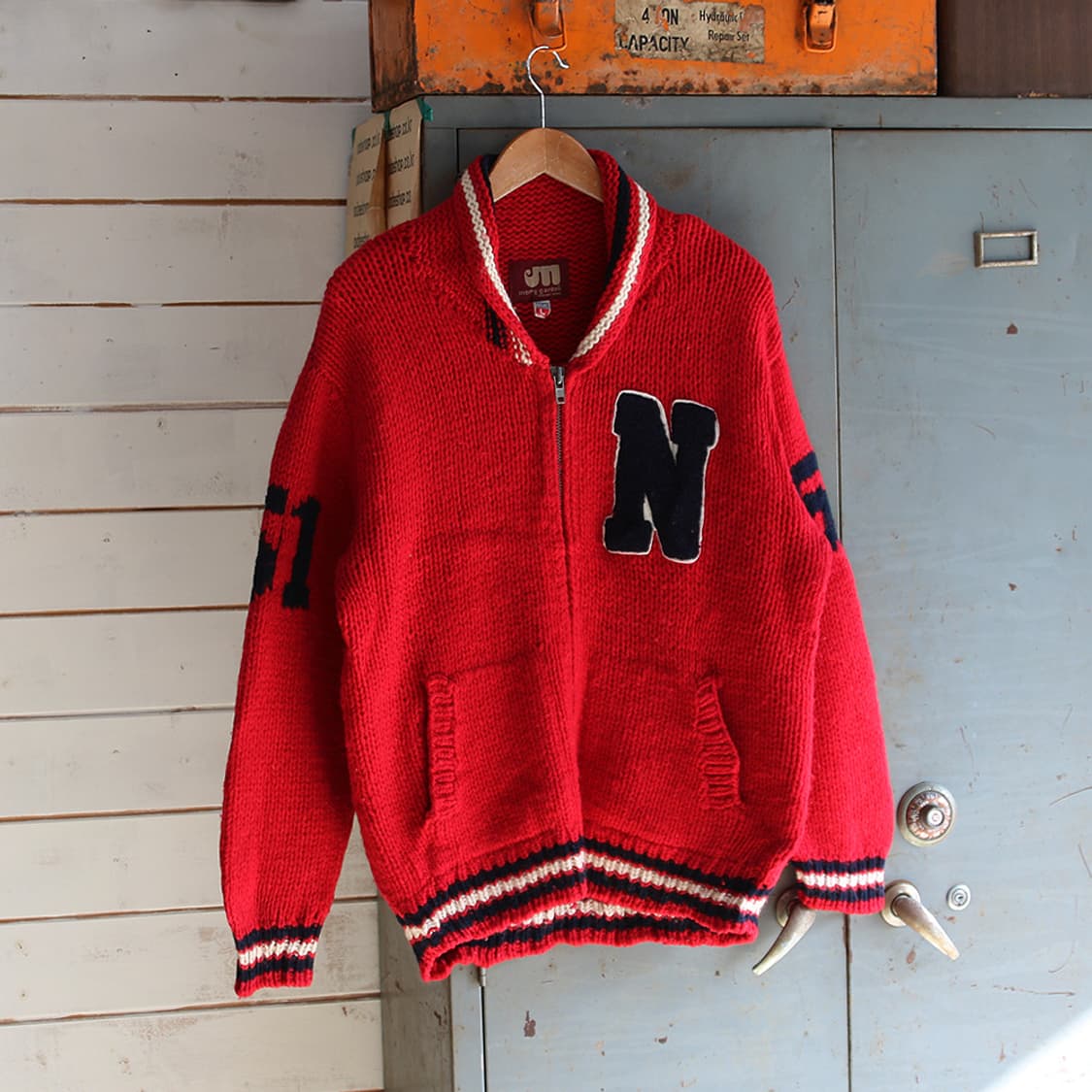 (착용컷) merry garden 헤비울 니트 집업 (남성용 105) 상품이미지1