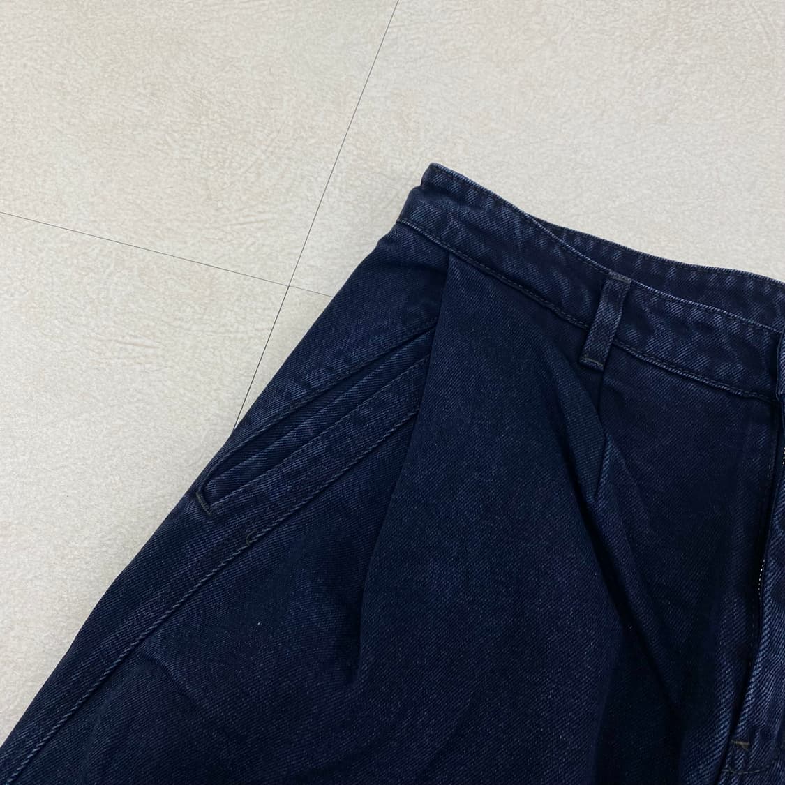 쿠어 핀턱 데님 벌룬 와이드 팬츠 (32) 상품이미지4