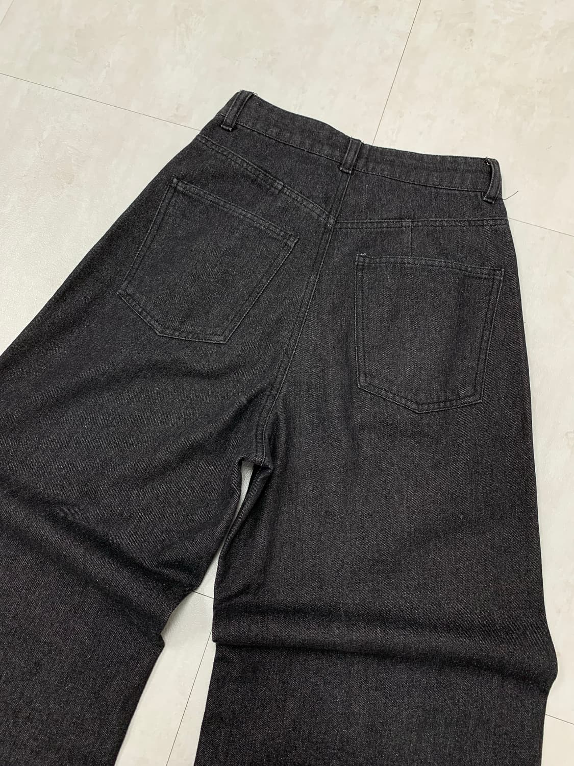 큐빅 디테일 와이드 데님 팬츠 #185 상품이미지6