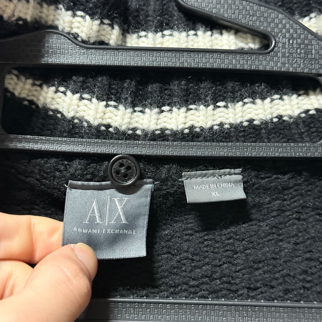 아르마니 익스체인지 스웨이드 배색 투웨이 집업 니트 자켓 상품이미지6