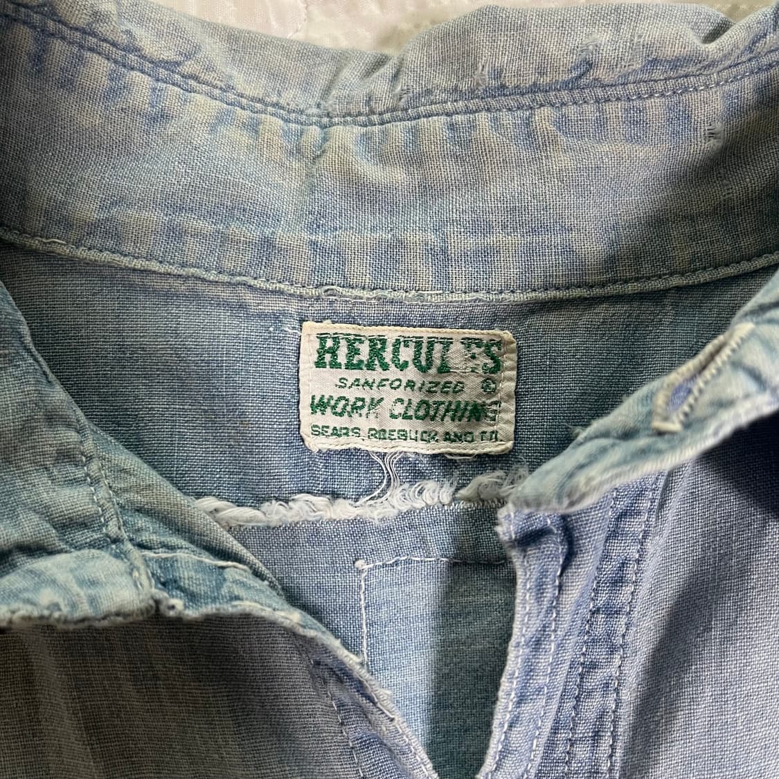 50s Hercules 허큘리스 보로 boro hbt 샴브레이 워크셔츠 상품이미지5