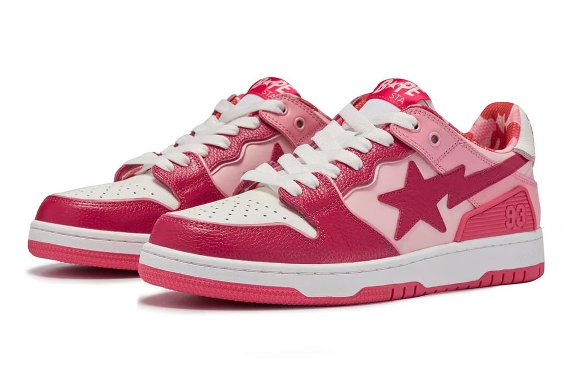 베이프 SK8 스타 로우 #2 핑크 라이트 핑크 화이트 새상품 상품이미지2