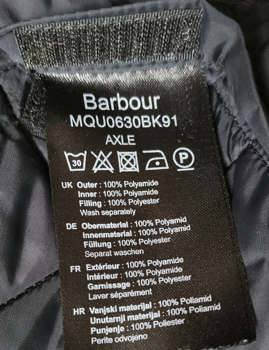 BARBOUR 남성용 퀼팅 자켓 XL 상품이미지3