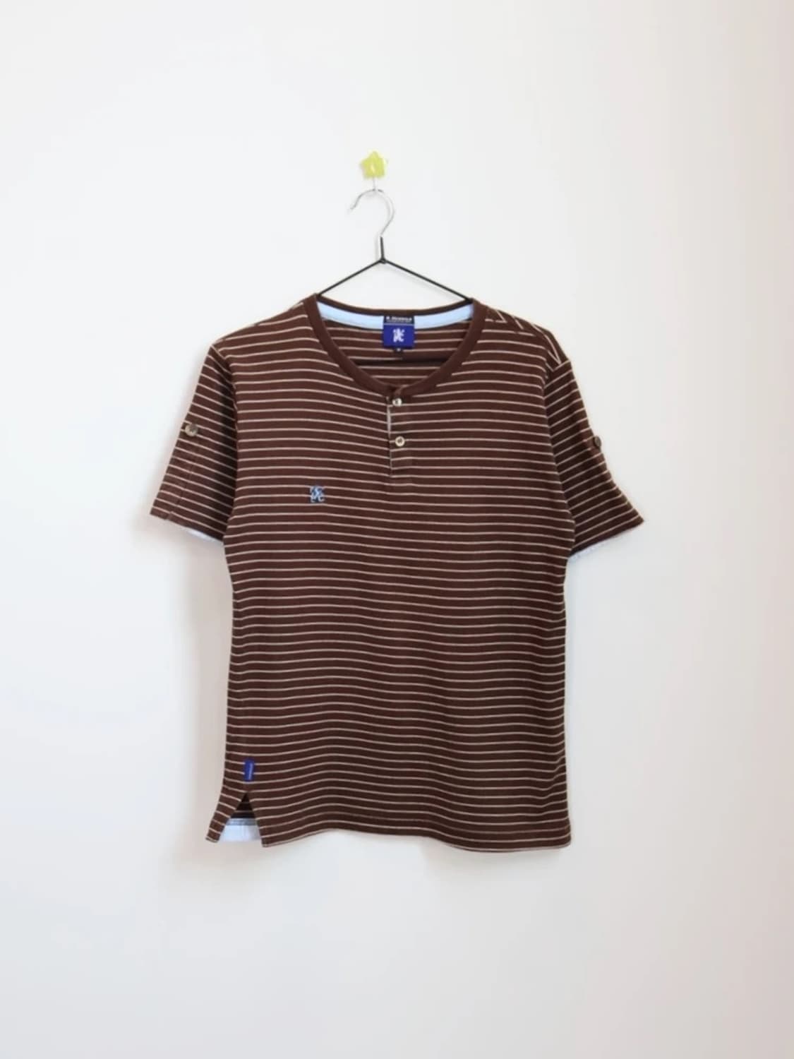 R.Newbold Stripe Henley T Shirt Brown 상품이미지6