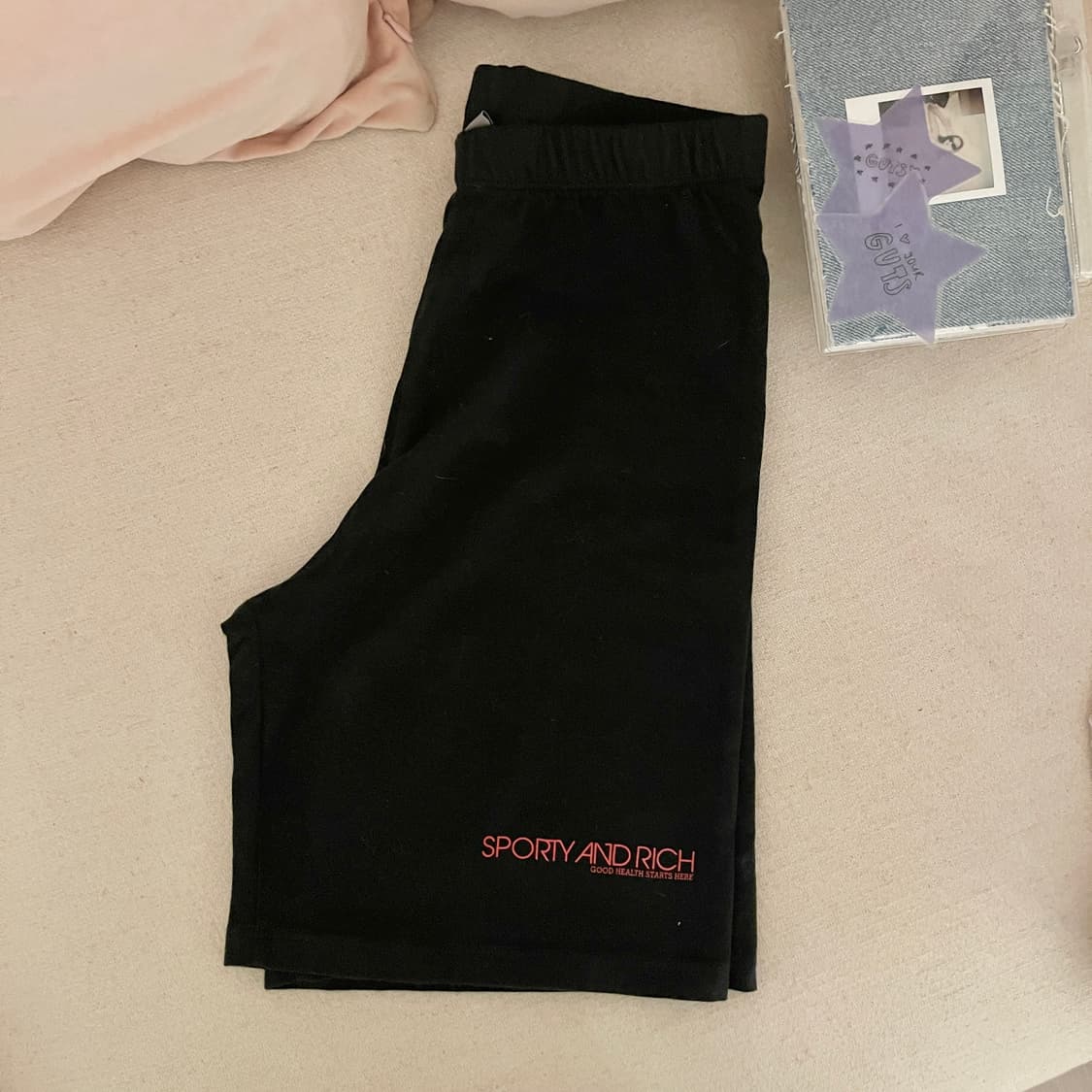정품/새상품 SPORTY&RICH 스포티앤리치 바이커 러닝 쇼츠 팬츠 상품이미지3