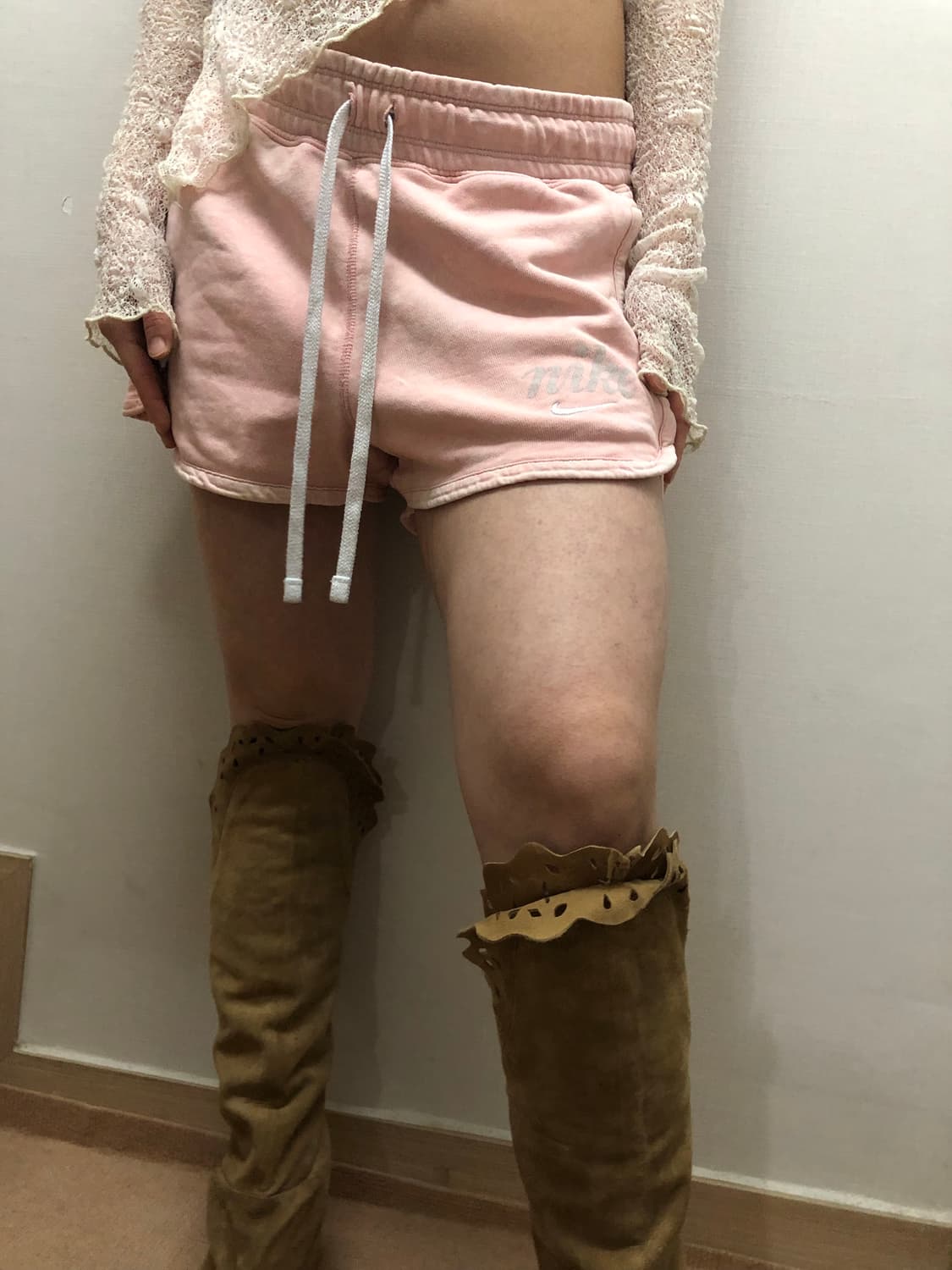 빈티지 나이키 핑크 워싱 코튼 쇼츠 상품이미지2