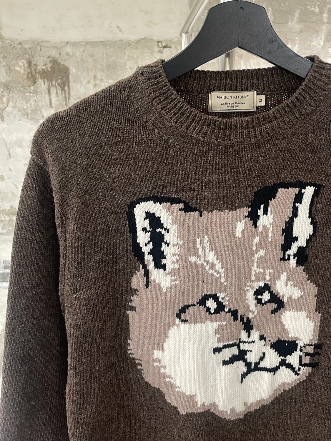 메종 키츠네 딥 브라운 폭스 헤드 풀오버 니트 상품이미지2