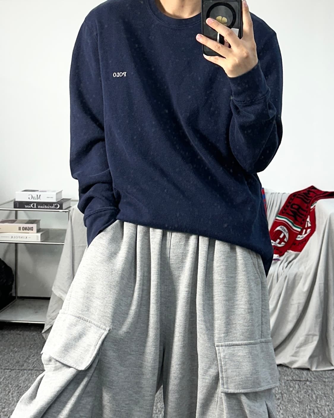 폴로 랄프로렌 네이비 와플 슬리브 XL 상품이미지3