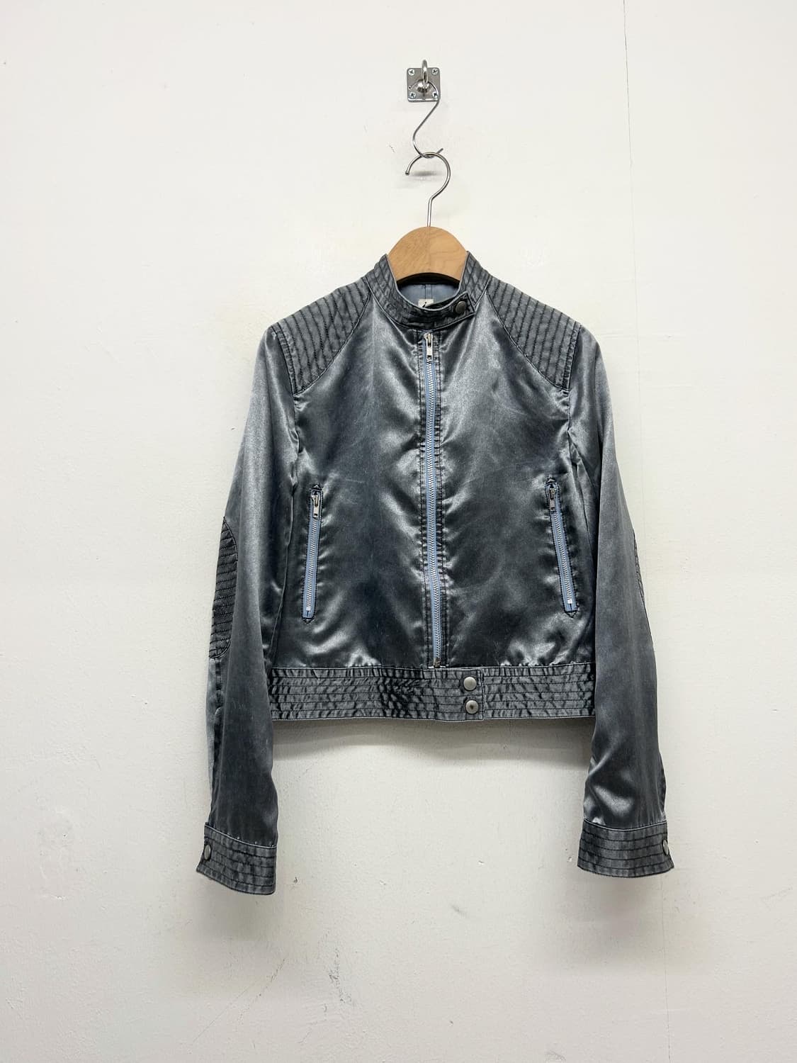 i.o Quilted Biker Style Jacket – Metalli 상품이미지1