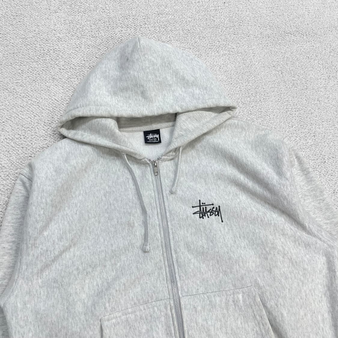 스투시 Stussy 베이직 로고 후드집업 에쉬해더 그레이 상품이미지3