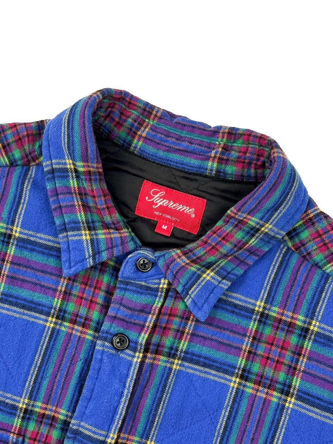 슈프림 퀼티드 플래드 플란넬 셔츠 더스티 로얄 상품이미지3