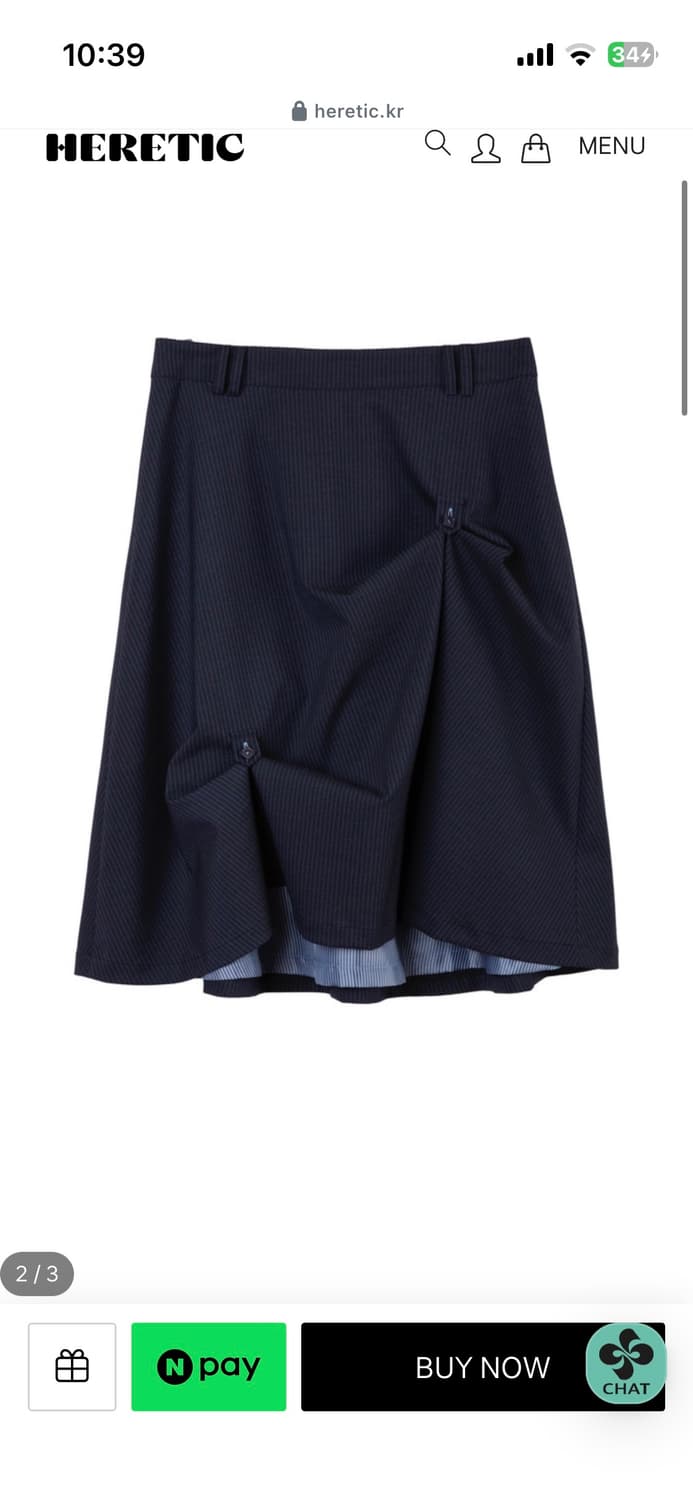 헤레틱 BUTTON FLARED SKIRT / navy  상품이미지2