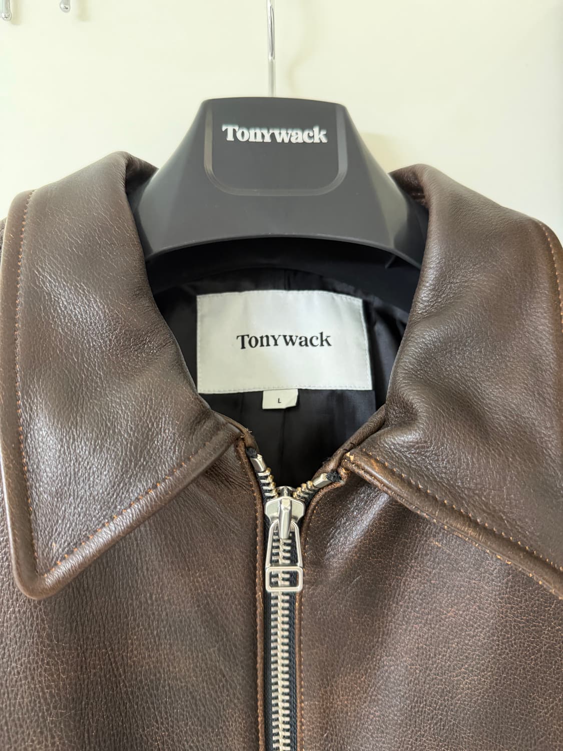 토니웩 크롭레더 자켓 브라운 라지 상품이미지3