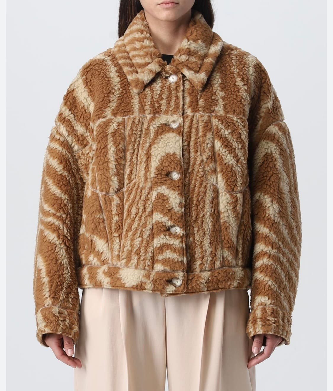 스텔라매카트니 우드그레인 시어링 자켓 34 상품이미지7