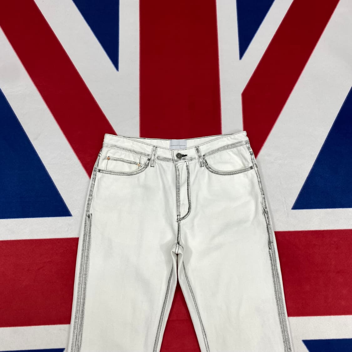 메종미네드 화이트 워싱데님팬츠 48 실측 32 상품이미지2