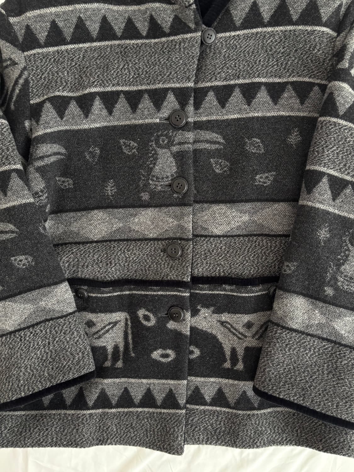 SALE) vintage patterned hoodie coat 상품이미지3