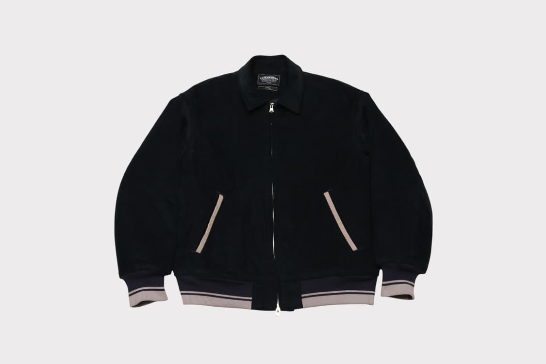 [L] 프리즘웍스 네이비 코듀로이 바시티 자켓 상품이미지1