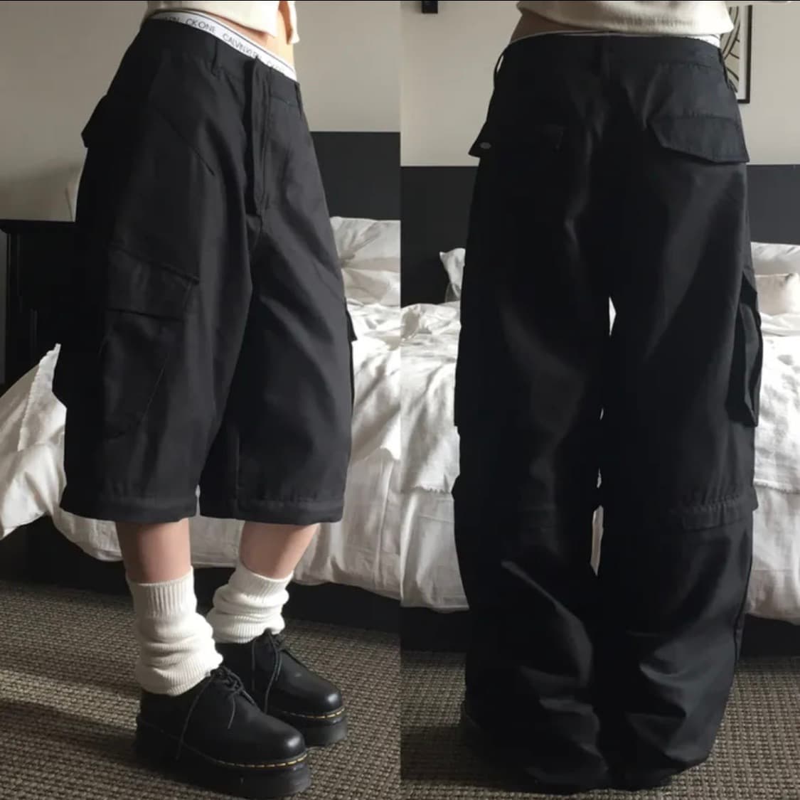 모디무드 3way 버뮤다 카고팬츠 블랙 상품이미지1