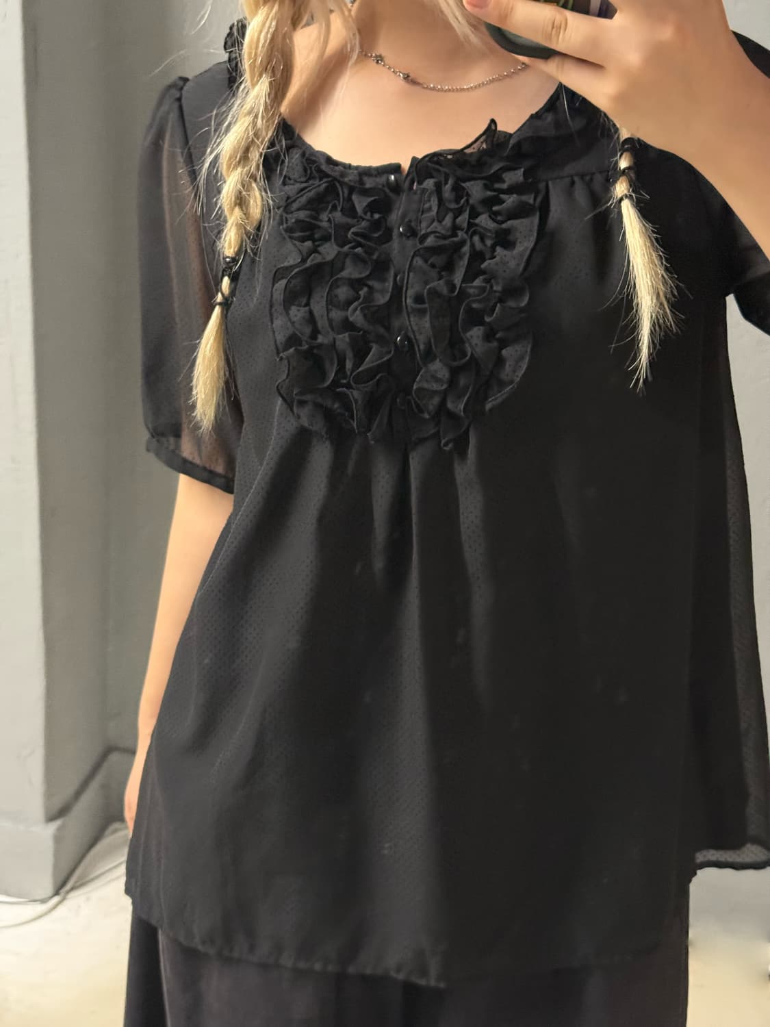 frill detail dot pattern blouse 상품이미지2