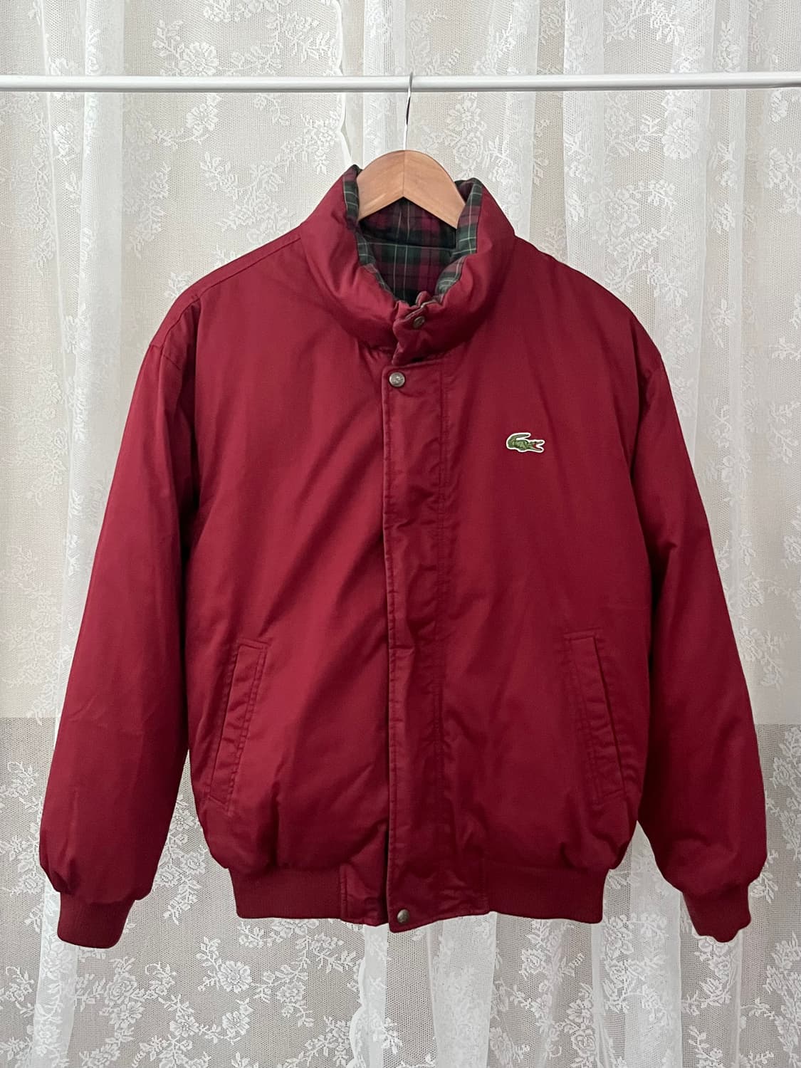 100) 90s 빈티지 라코스테 리버시블 패딩 점퍼 상품이미지1