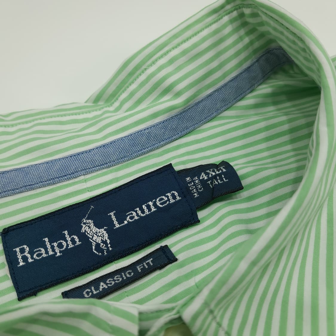 CN772 4XLT 폴로 랄프로렌 그린 스트라이프 긴팔 셔츠 남방 상품이미지4