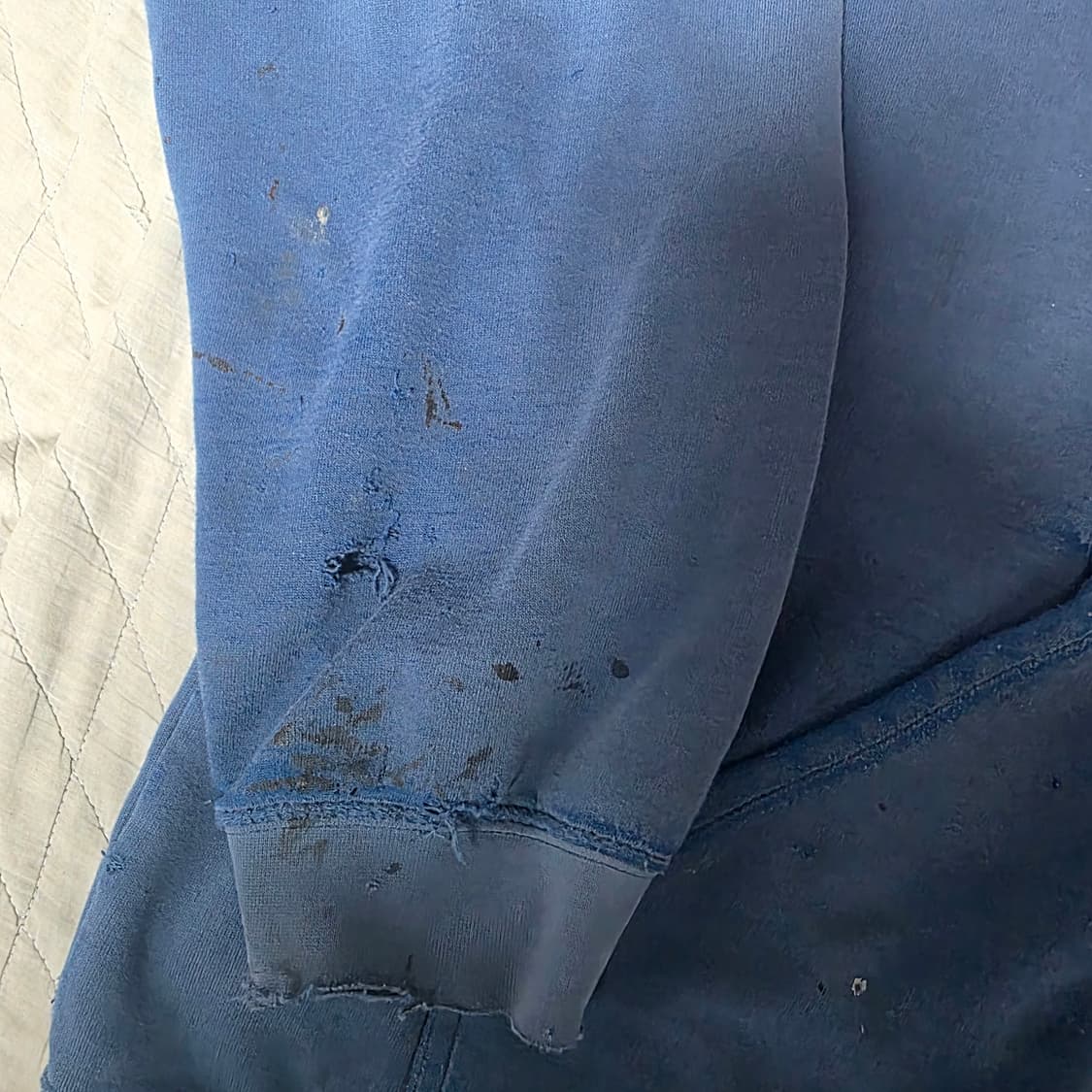 [XL] 빈티지 Y2K 나이키 센터 스우시 블루 데미지 후드티 트래쉬드 상품이미지4